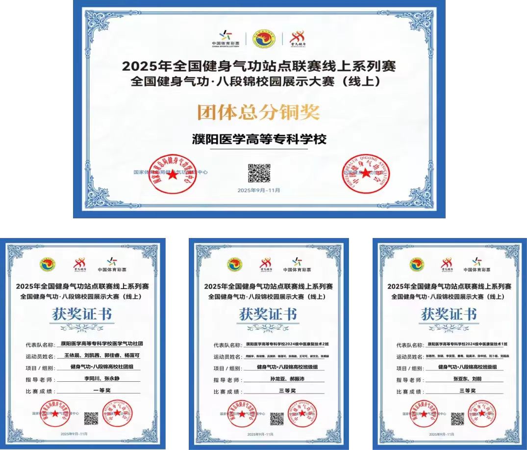 濮阳医学高等专科学校在全国健身气功・八段锦校园展示大赛中喜获佳绩